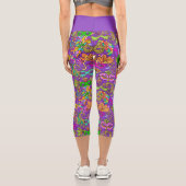 Mardi Gras Hell Lila rosa Masquerasken Capri Leggings (Rückseite)