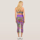 Mardi Gras Hell Lila rosa Masquerasken Capri Leggings (Rückseite)