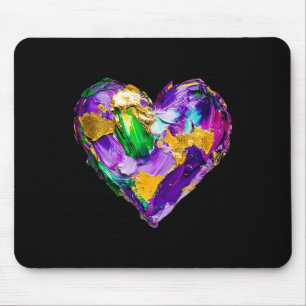 Mardi Gras Herz Pinselstrich Karnevalsumzug New O Mousepad