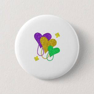 Mardi Gras Herzen Süße Outfit Frauen Mädchen Kinde Button
