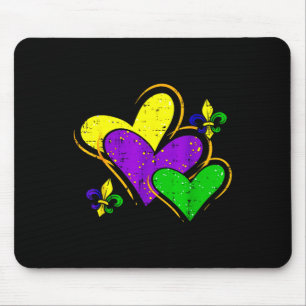 Mardi Gras Herzen Süße Outfit Frauen Mädchen Kinde Mousepad