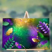 Mardi-Gras-Hintergrund mit Perlen Acrylschild (Neutral)