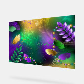 Mardi-Gras-Hintergrund mit Perlen Acrylschild (Winkel)