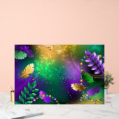 Mardi-Gras-Hintergrund mit Perlen Acrylschild (Hochzeit)