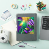 Mardi-Gras-Hintergrund mit Perlen Aufkleber (iPad Hülle)