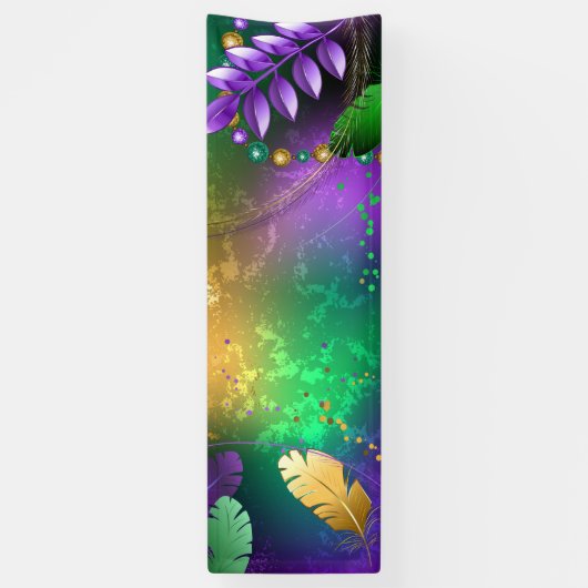 Mardi-Gras-Hintergrund mit Perlen Banner (Vertikal)