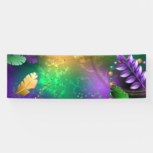 Mardi-Gras-Hintergrund mit Perlen Banner (Horizontal)