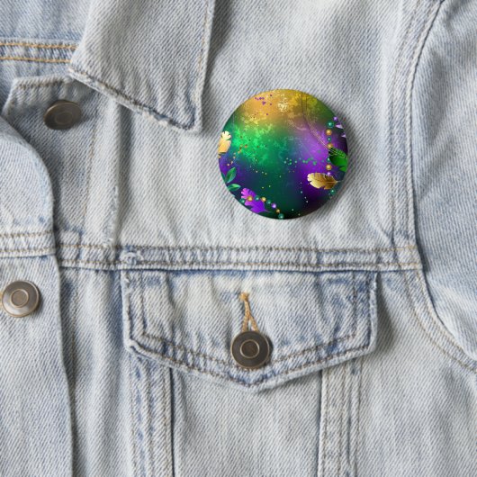 Mardi-Gras-Hintergrund mit Perlen Button (Beispiel)