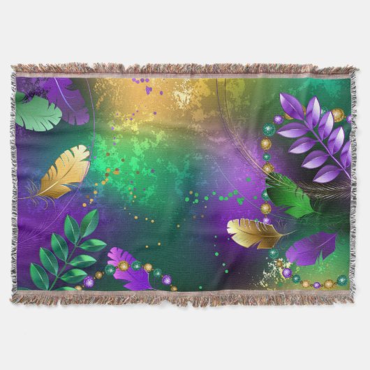 Mardi-Gras-Hintergrund mit Perlen Decke (Vorderseite)
