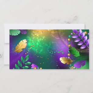 Mardi-Gras-Hintergrund mit Perlen Feiertagskarte