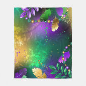 Mardi-Gras-Hintergrund mit Perlen Fleecedecke (Vorderseite)
