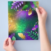 Mardi-Gras-Hintergrund mit Perlen Flyer (Hand)