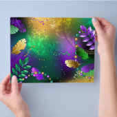Mardi-Gras-Hintergrund mit Perlen Flyer (Hand)