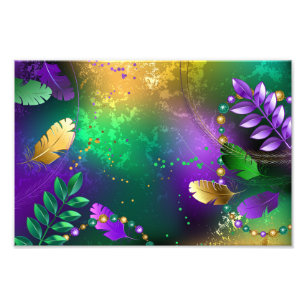 Mardi-Gras-Hintergrund mit Perlen Fotodruck