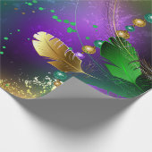 Mardi-Gras-Hintergrund mit Perlen Geschenkpapier (Ecke)
