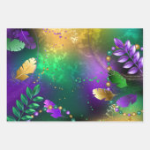 Mardi-Gras-Hintergrund mit Perlen Geschenkpapier Set (Vorderseite 3)