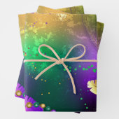 Mardi-Gras-Hintergrund mit Perlen Geschenkpapier Set (Beispiel)