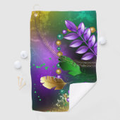 Mardi-Gras-Hintergrund mit Perlen Golfhandtuch (Insitu)