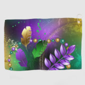 Mardi-Gras-Hintergrund mit Perlen Golfhandtuch (Horizontal)