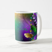 Mardi-Gras-Hintergrund mit Perlen Kaffeetasse (VorderseiteRechts)