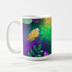 Mardi-Gras-Hintergrund mit Perlen Kaffeetasse
