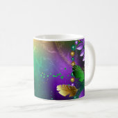 Mardi-Gras-Hintergrund mit Perlen Kaffeetasse (VorderseiteRechts)
