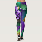 Mardi-Gras-Hintergrund mit Perlen Leggings (Rückseite)