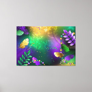 Mardi-Gras-Hintergrund mit Perlen Leinwanddruck