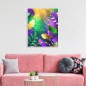 Mardi-Gras-Hintergrund mit Perlen Leinwanddruck (Insitu (Wohnzimmer))