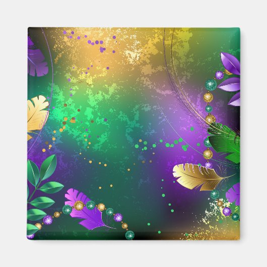 Mardi-Gras-Hintergrund mit Perlen Magnet (Vorne)