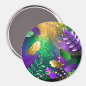 Mardi-Gras-Hintergrund mit Perlen Magnet (Vorderseite/Rückseite)