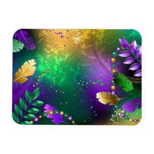 Mardi-Gras-Hintergrund mit Perlen Magnet