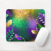 Mardi-Gras-Hintergrund mit Perlen Mousepad (Mit Mouse)