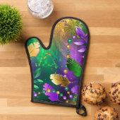 Mardi-Gras-Hintergrund mit Perlen Ofenhandschuh (Oben unten)