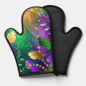 Mardi-Gras-Hintergrund mit Perlen Ofenhandschuh (Vorderseite/Rückseite)