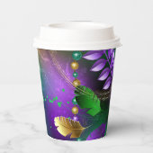 Mardi-Gras-Hintergrund mit Perlen Pappbecher (Rückseite)