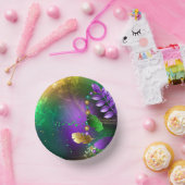 Mardi-Gras-Hintergrund mit Perlen Pappteller (Party)