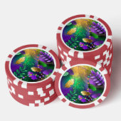 Mardi-Gras-Hintergrund mit Perlen Pokerchips (Stapel)