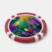 Mardi-Gras-Hintergrund mit Perlen Pokerchips (Einzeln)