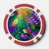 Mardi-Gras-Hintergrund mit Perlen Pokerchips (Rückseite)