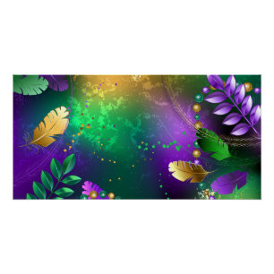 Mardi-Gras-Hintergrund mit Perlen Poster