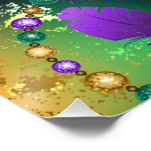 Mardi-Gras-Hintergrund mit Perlen Poster (Ecke)