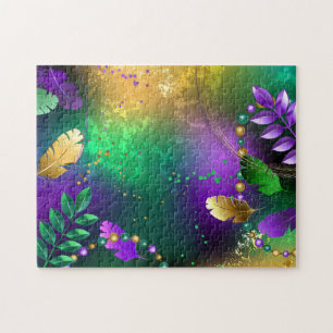 Mardi-Gras-Hintergrund mit Perlen Puzzle