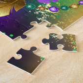 Mardi-Gras-Hintergrund mit Perlen Puzzle (Seite)