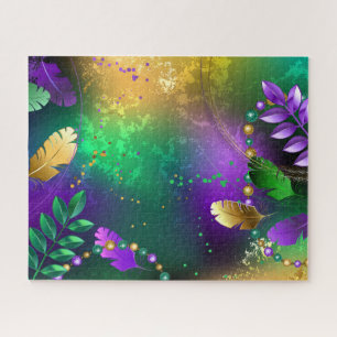 Mardi-Gras-Hintergrund mit Perlen Puzzle