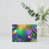 Mardi-Gras-Hintergrund mit Perlen Rabattkarte (Stehend Vorderseite)