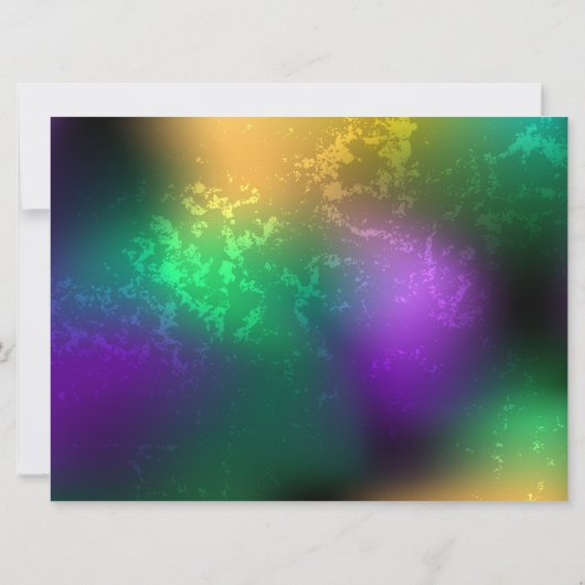 Mardi-Gras-Hintergrund mit Perlen Save The Date (Rückseite)