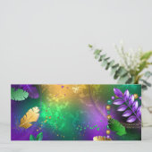 Mardi-Gras-Hintergrund mit Perlen Save The Date (Stehend Vorderseite)