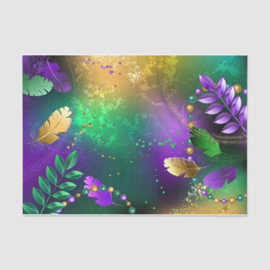 Mardi-Gras-Hintergrund mit Perlen Seidenpapier (Vorderseite)