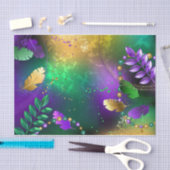 Mardi-Gras-Hintergrund mit Perlen Seidenpapier (Handwerk)